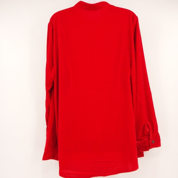 NEW SOFT SURROUNDINGS Red Velvet Montaigne Shirt - Picture 5 of 7